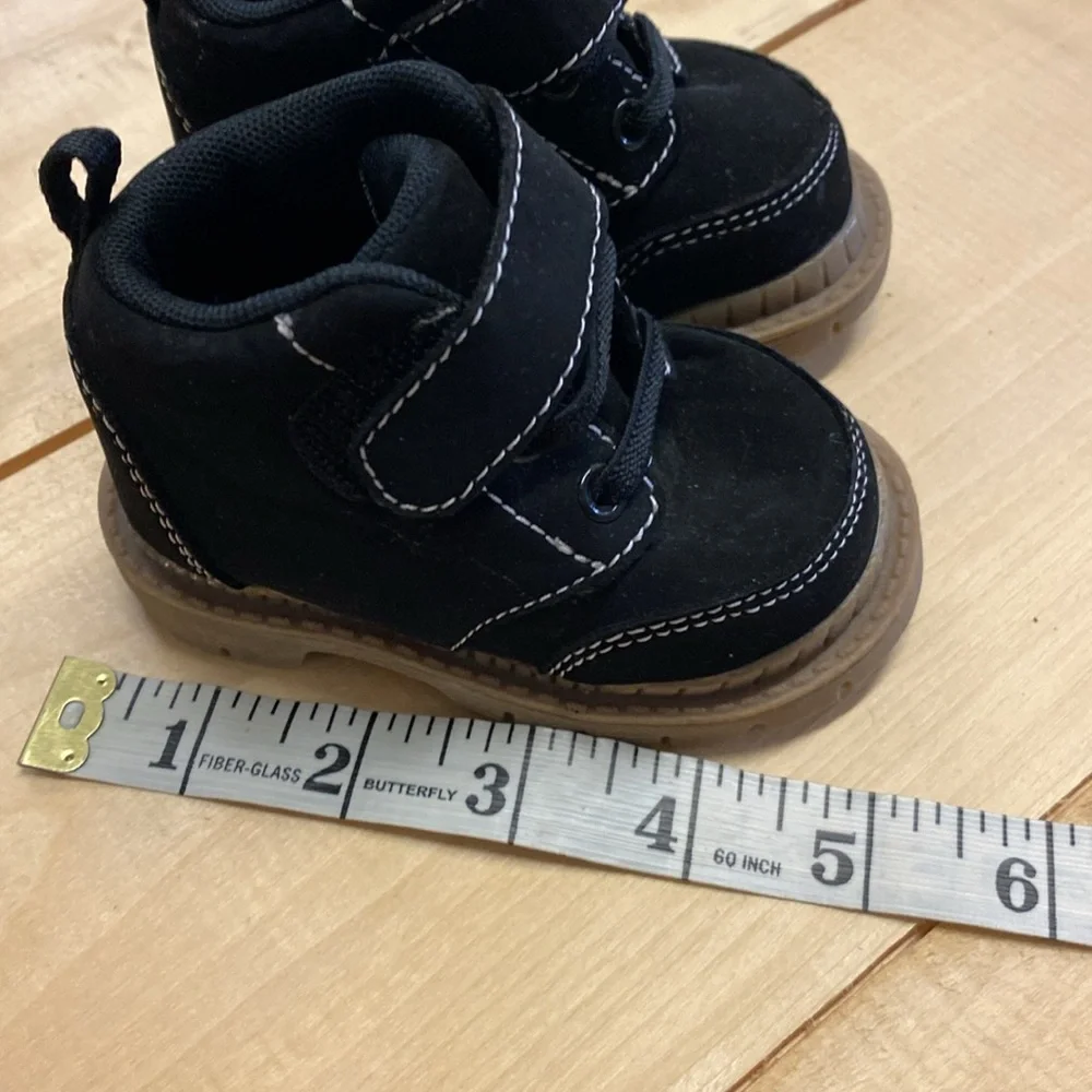 Brahma Kids Black Suede Lace Up Hook Loop Boots Size 2‎ Toddler